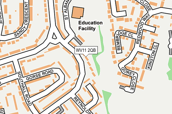 WV11 2QB map - OS OpenMap – Local (Ordnance Survey)