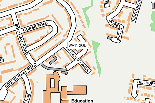 WV11 2QD map - OS OpenMap – Local (Ordnance Survey)