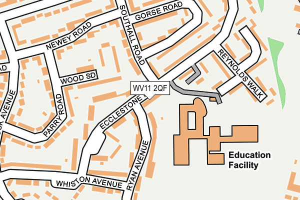 WV11 2QF map - OS OpenMap – Local (Ordnance Survey)