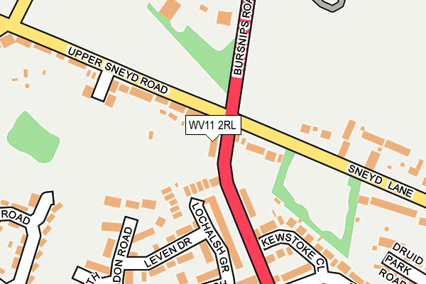 WV11 2RL map - OS OpenMap – Local (Ordnance Survey)