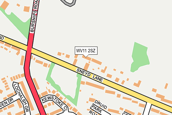 WV11 2SZ map - OS OpenMap – Local (Ordnance Survey)