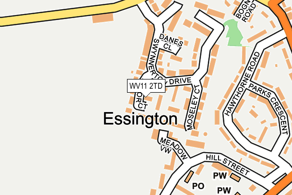 WV11 2TD map - OS OpenMap – Local (Ordnance Survey)