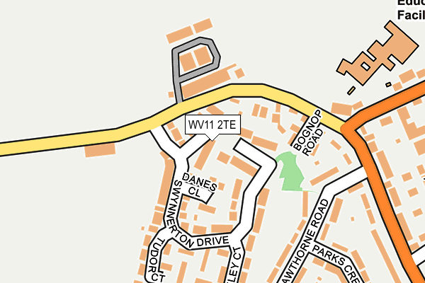 WV11 2TE map - OS OpenMap – Local (Ordnance Survey)