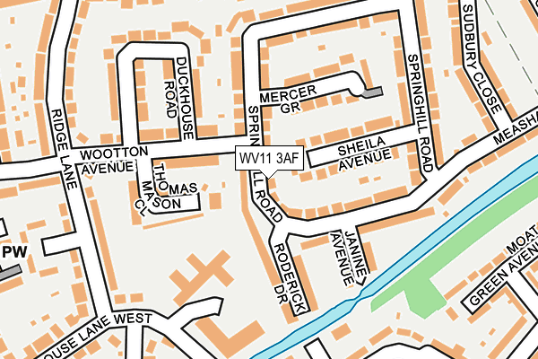 WV11 3AF map - OS OpenMap – Local (Ordnance Survey)