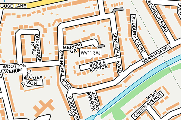 WV11 3AJ map - OS OpenMap – Local (Ordnance Survey)