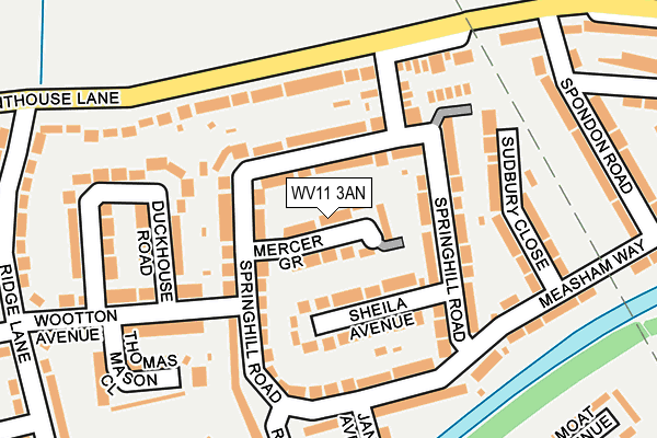 WV11 3AN map - OS OpenMap – Local (Ordnance Survey)