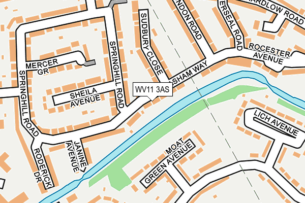 WV11 3AS map - OS OpenMap – Local (Ordnance Survey)