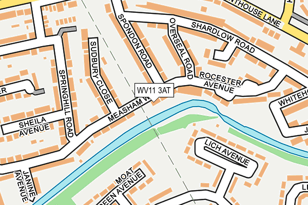 WV11 3AT map - OS OpenMap – Local (Ordnance Survey)