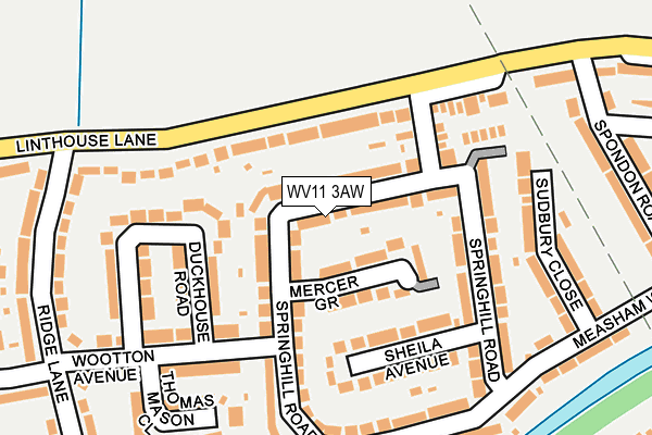 WV11 3AW map - OS OpenMap – Local (Ordnance Survey)