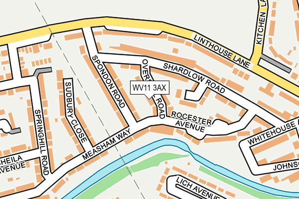 WV11 3AX map - OS OpenMap – Local (Ordnance Survey)