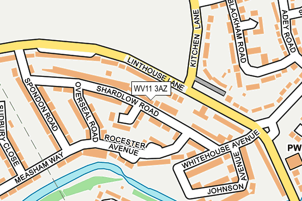 WV11 3AZ map - OS OpenMap – Local (Ordnance Survey)