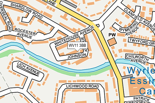 WV11 3BB map - OS OpenMap – Local (Ordnance Survey)