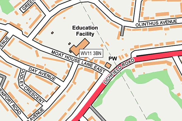 WV11 3BN map - OS OpenMap – Local (Ordnance Survey)