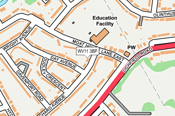 WV11 3BP map - OS OpenMap – Local (Ordnance Survey)