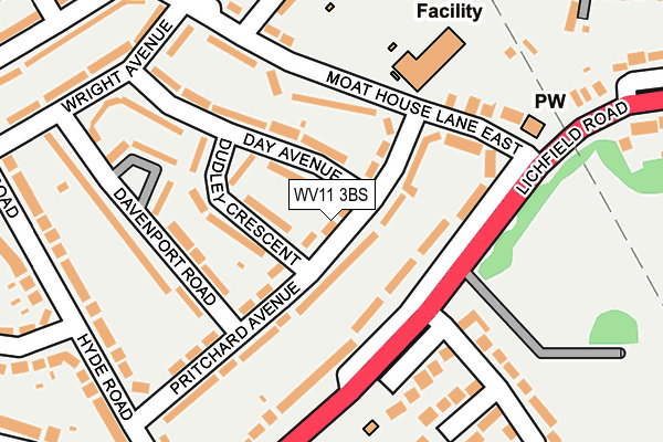 WV11 3BS map - OS OpenMap – Local (Ordnance Survey)