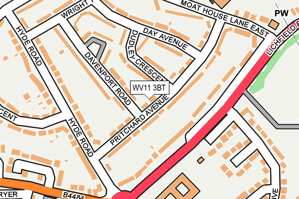 WV11 3BT map - OS OpenMap – Local (Ordnance Survey)