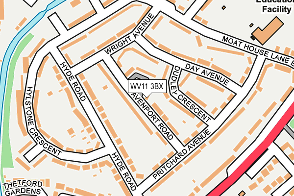 WV11 3BX map - OS OpenMap – Local (Ordnance Survey)