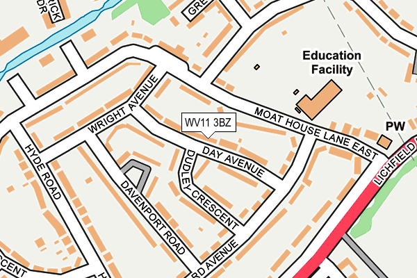 WV11 3BZ map - OS OpenMap – Local (Ordnance Survey)