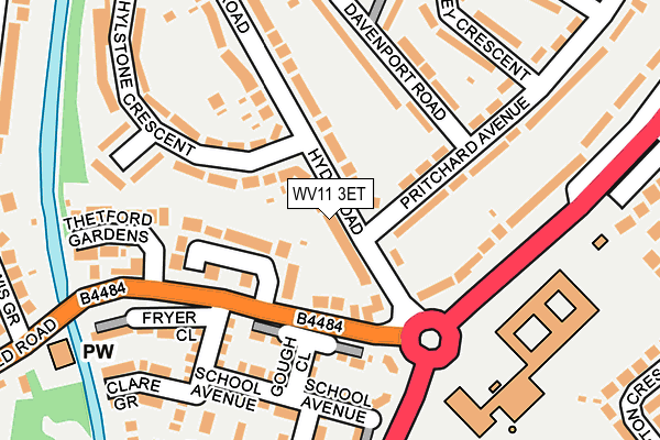 WV11 3ET map - OS OpenMap – Local (Ordnance Survey)