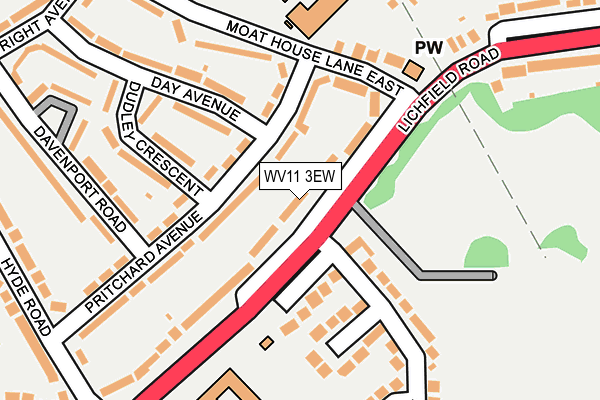 WV11 3EW map - OS OpenMap – Local (Ordnance Survey)