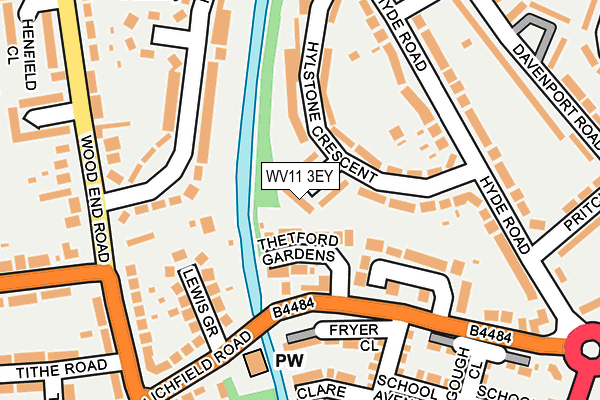 WV11 3EY map - OS OpenMap – Local (Ordnance Survey)