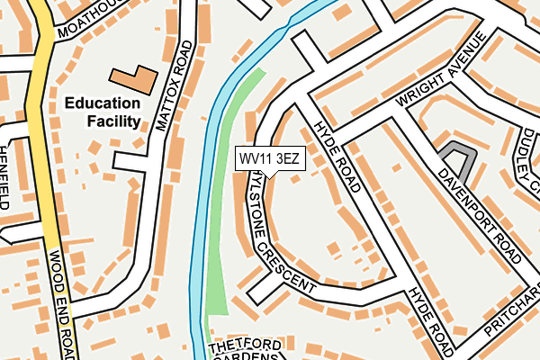 WV11 3EZ map - OS OpenMap – Local (Ordnance Survey)