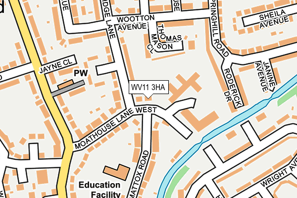 WV11 3HA map - OS OpenMap – Local (Ordnance Survey)