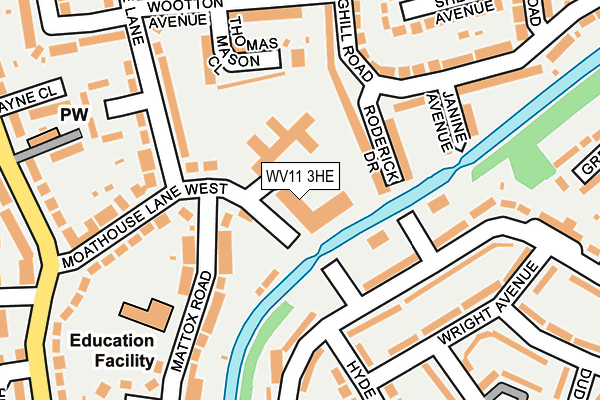 WV11 3HE map - OS OpenMap – Local (Ordnance Survey)