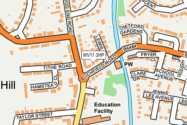 WV11 3HP map - OS OpenMap – Local (Ordnance Survey)