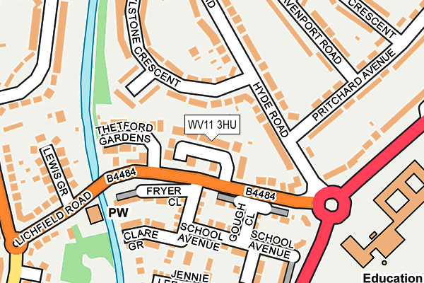 WV11 3HU map - OS OpenMap – Local (Ordnance Survey)