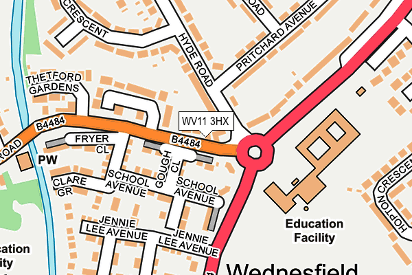 WV11 3HX map - OS OpenMap – Local (Ordnance Survey)