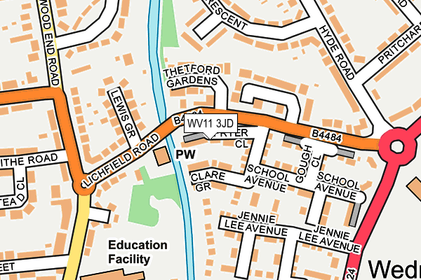 WV11 3JD map - OS OpenMap – Local (Ordnance Survey)