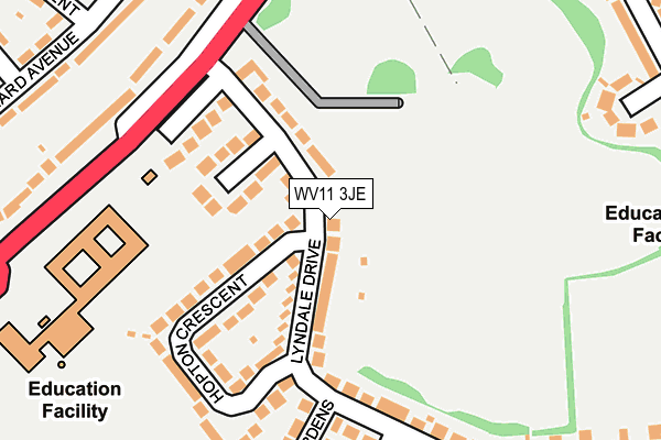 WV11 3JE map - OS OpenMap – Local (Ordnance Survey)