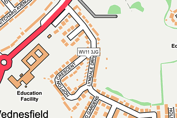 WV11 3JG map - OS OpenMap – Local (Ordnance Survey)