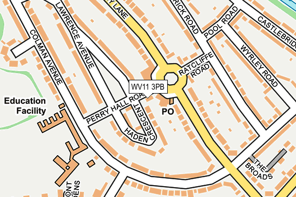 WV11 3PB map - OS OpenMap – Local (Ordnance Survey)