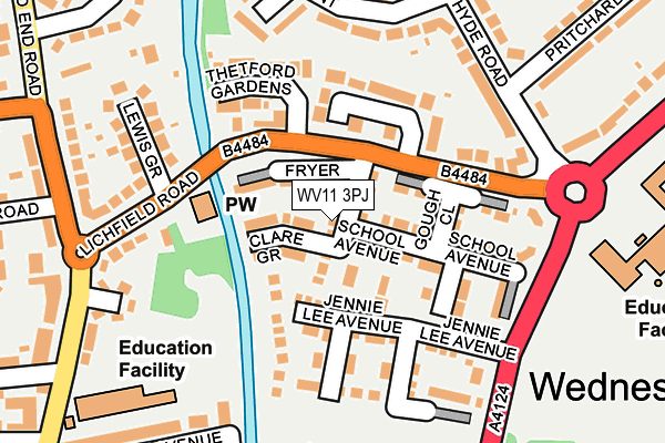 WV11 3PJ map - OS OpenMap – Local (Ordnance Survey)