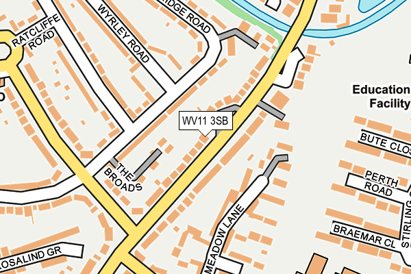 WV11 3SB map - OS OpenMap – Local (Ordnance Survey)