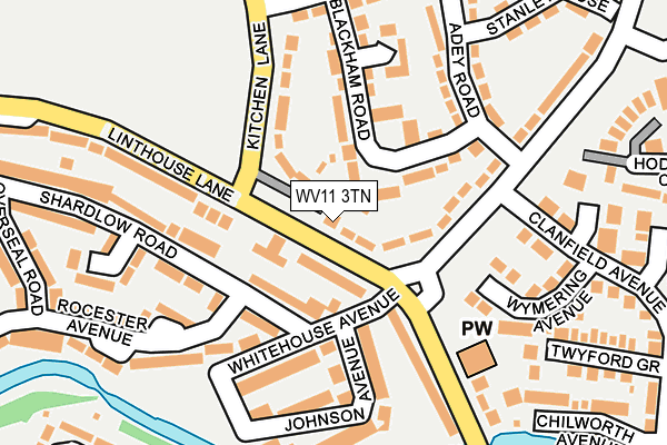 WV11 3TN map - OS OpenMap – Local (Ordnance Survey)
