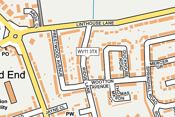 WV11 3TX map - OS OpenMap – Local (Ordnance Survey)