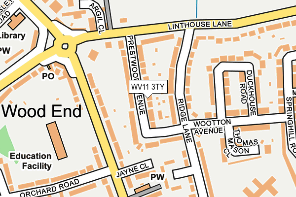 WV11 3TY map - OS OpenMap – Local (Ordnance Survey)