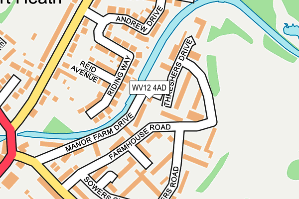 WV12 4AD map - OS OpenMap – Local (Ordnance Survey)