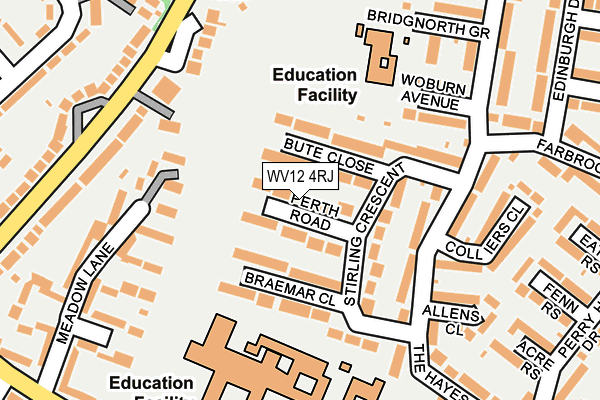 WV12 4RJ map - OS OpenMap – Local (Ordnance Survey)