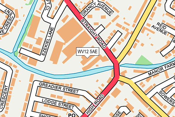 WV12 5AE map - OS OpenMap – Local (Ordnance Survey)