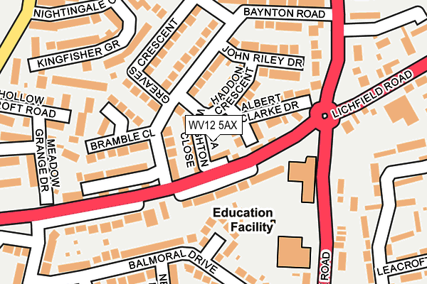 WV12 5AX map - OS OpenMap – Local (Ordnance Survey)