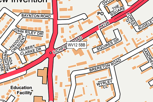 WV12 5BB map - OS OpenMap – Local (Ordnance Survey)