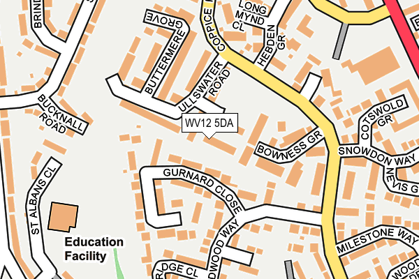 WV12 5DA map - OS OpenMap – Local (Ordnance Survey)