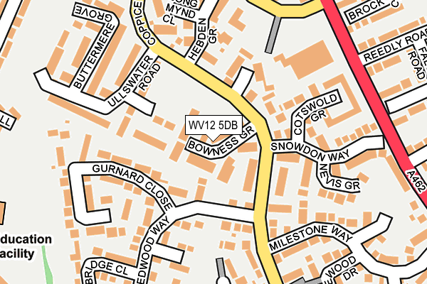 WV12 5DB map - OS OpenMap – Local (Ordnance Survey)