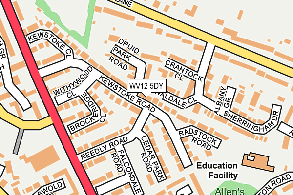 WV12 5DY map - OS OpenMap – Local (Ordnance Survey)