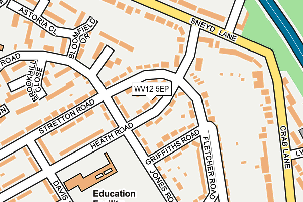 WV12 5EP map - OS OpenMap – Local (Ordnance Survey)