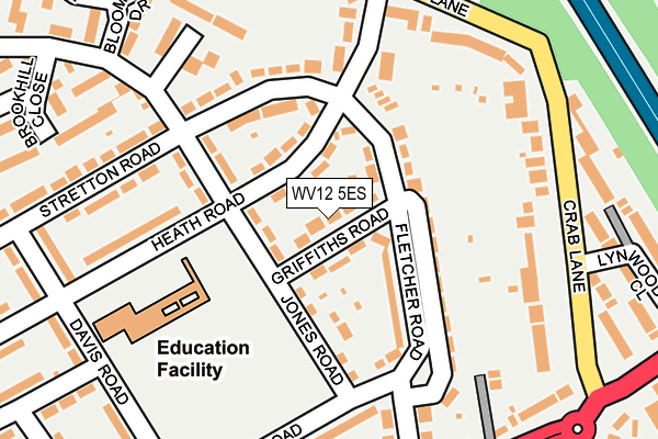 WV12 5ES map - OS OpenMap – Local (Ordnance Survey)